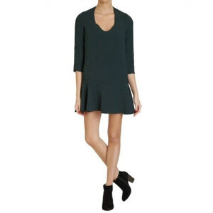 ba&sh Black Textured Pepino Short Dress Size 2 Robe US Medium